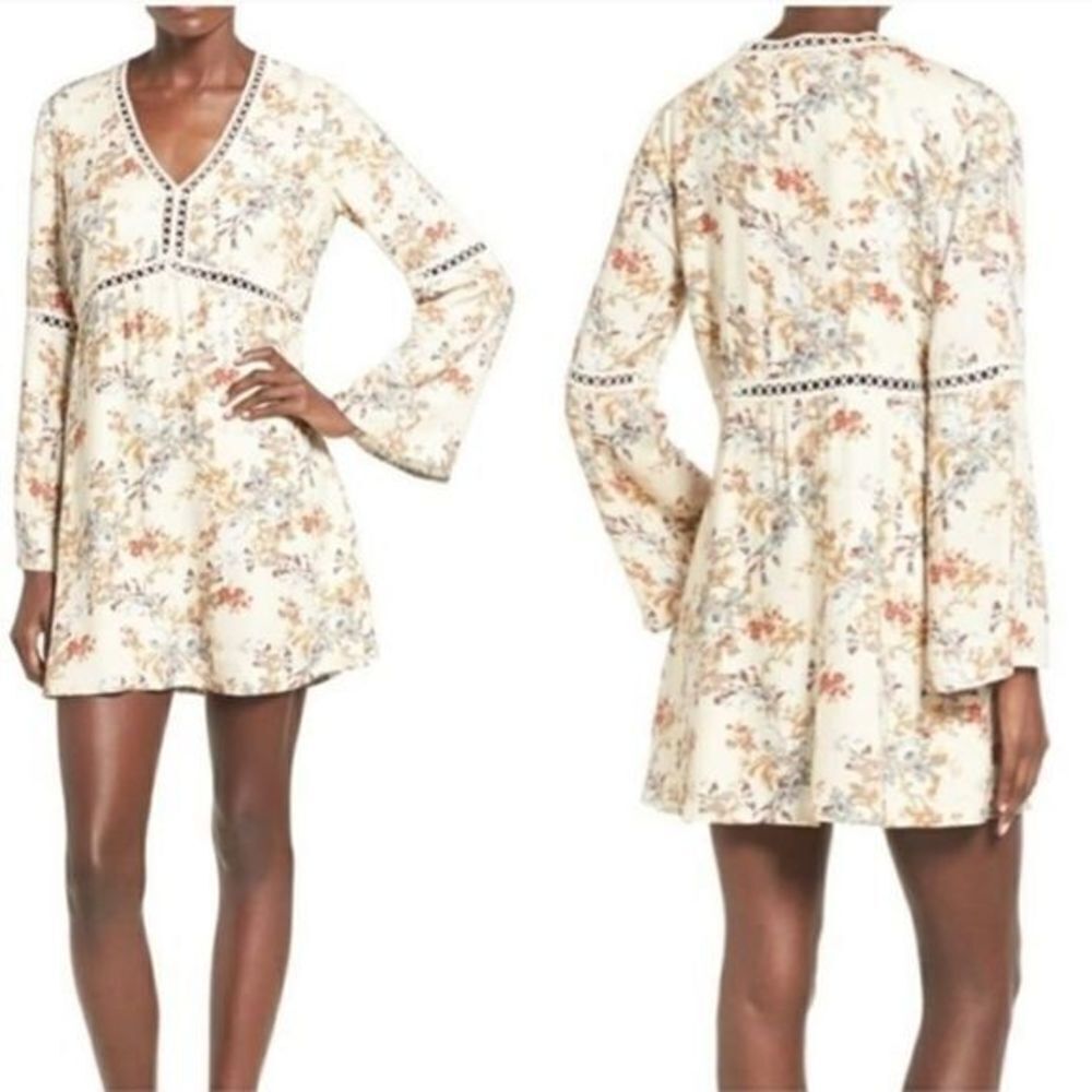 Wayf Floral boho tunic dress S